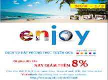 Agoda và Mytour giảm giá đặt phòng cho chủ thẻ VietinBank trong này 30-4 và 1-5-2014