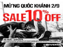 Converse giảm 10% cho tất cả các sản phẩm mừng Quốc Khánh 2-9