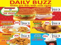  Khuyến mãi Lotteria Daily buzz tháng 4-2014