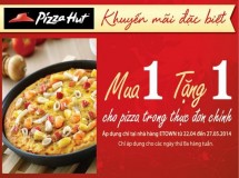 Pizza Hut mua 1 tặng 1 trong tháng 5