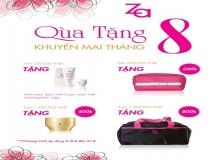 Za-cosmetics khuyến mãi quà tặng hấp dẫn trong tháng 8