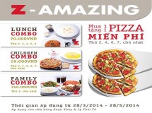 Zpizza mua 1 tặng 1 nhân dịp 30-4 và 1-5-2014