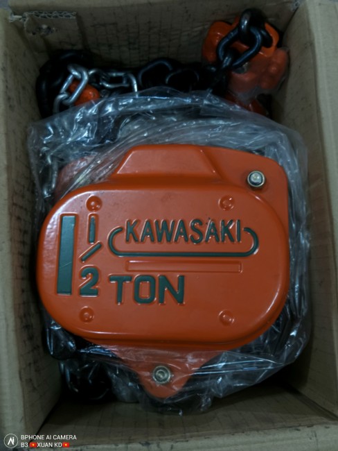 0941889251- Pa lăng xích kéo tay 1.5 tấn 3m kawasaki chính hãng giá rẻ.