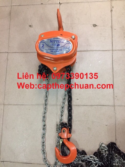 0973390135- Đại lý pa lăng xích kéo tay, pa lăng xích 2 tấn nitto nhật bản giá rẻ