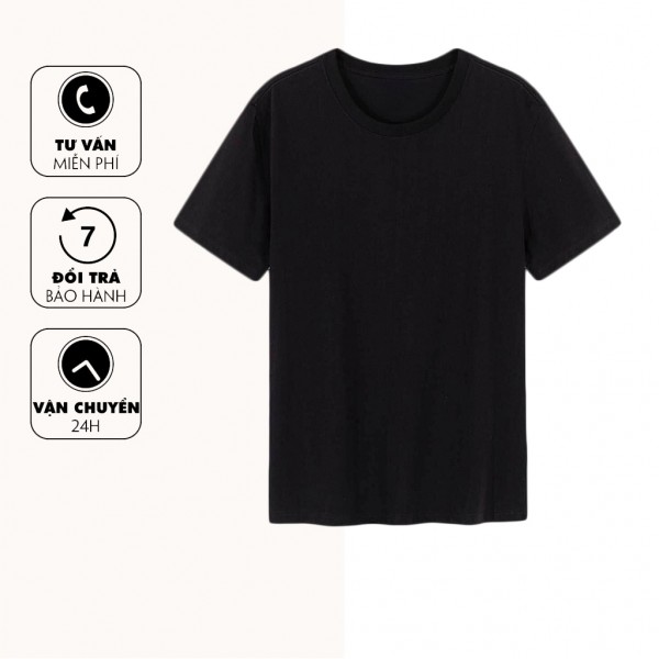 Áo Thun Trơn Basic - Màu Đen