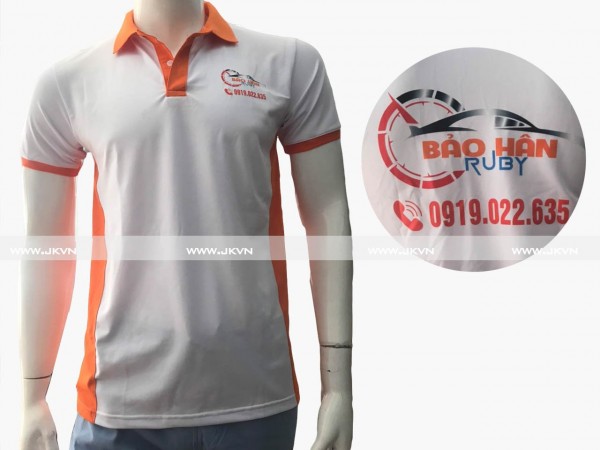 Áo Trắng Phối Cam - Áo Đồng Phục