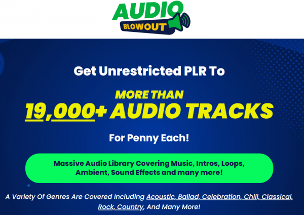 Audio Blowout PLR Review – 88VIP 2,000 Bonuses $1,153,856 + OTO 1,2 Link Here
