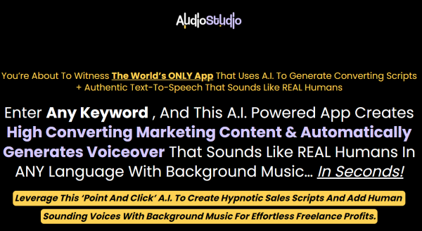 AudioStudio Review - 88VIP 2,000 Bonuses $1,153,856 + OTO 1,2,3,4,5,6 Link Here