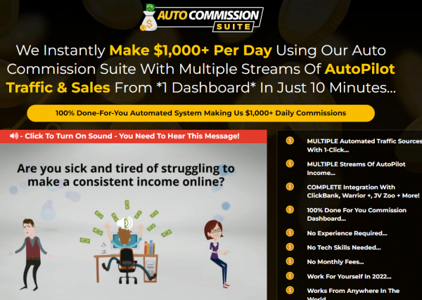 Auto Commission Suite Upsell – OTO 1st to 5th OTOs Link 88VIP 2,000 Bonuses Details Here >>>