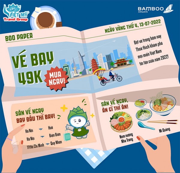 Bamboo ưu đãi thứ 4 bay vô tư giá vé chỉ từ 49K
