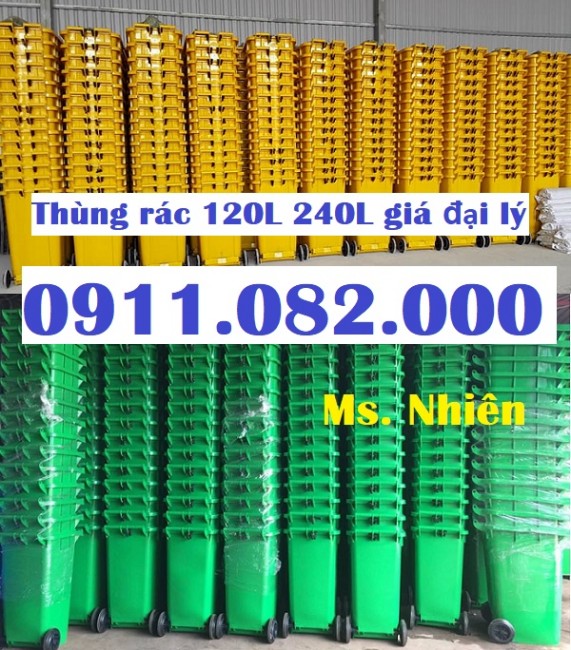 Bán buôn thùng rác 240 lít giá rẻ tại long an, tiền giang- lh 0911.082.000