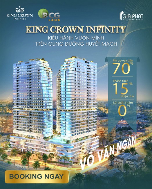 Bán gấp căn hộ cao cấp King Crown 2PN mặt tiền Võ Văn Ngân, 78m2 view Landmark