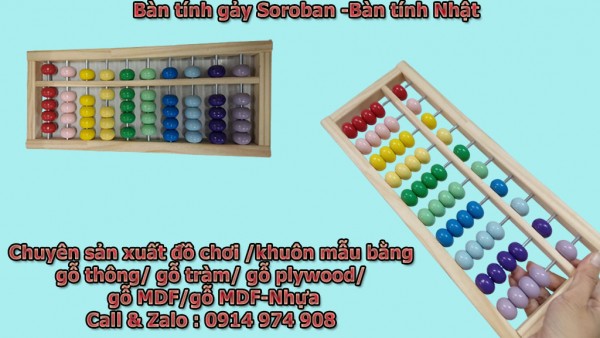 Bàn tính gảy Soroban -Bàn tính Nhật.Chuyên sản xuất đồ chơi gỗ-nhựa/khuôn mẫu theo yêu cầu