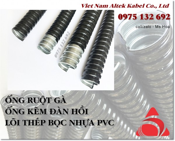 Bảng giá ống ruột gà lõi thép bọc PVC kín nước, chống thấm dầu 