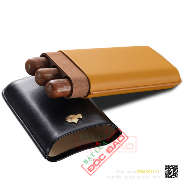 Bao da đựng thuốc xì gà Cohiba 361A cao cấp, phụ kiện xì gà