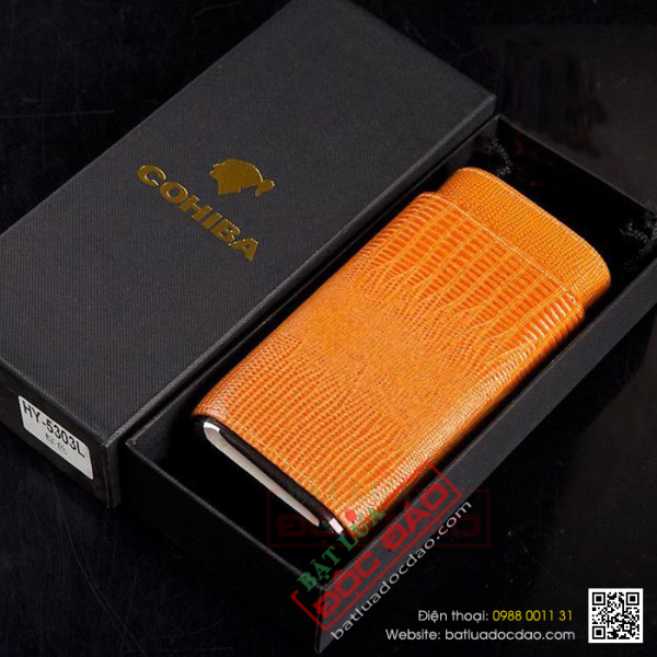 Bao da đựng thuốc xì gà Cohiba P3038 cao cấp, phụ kiện xì gà