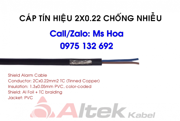 Báo giá cáp tín hiệu 2x0.22 hàng chất lượng giá tốt