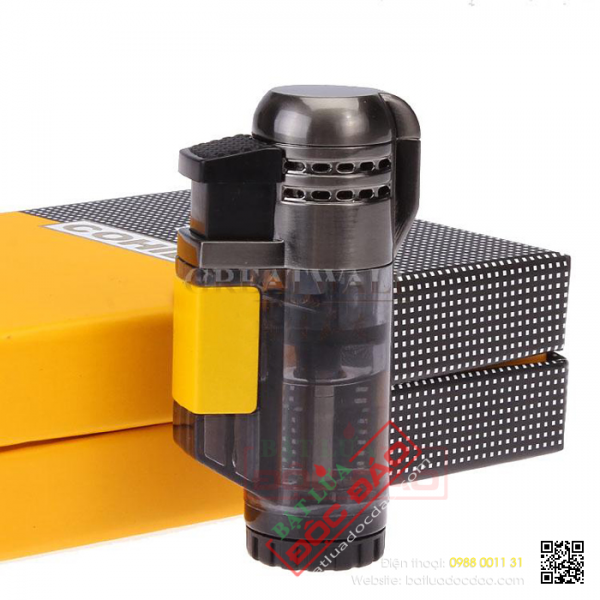 Bật lửa Cohiba 3 tia kèm đục lỗ cao cấp, free ship