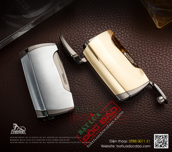 Bật lửa hút xì gà Lubinski 2 tia, kèm đục lỗ kb27