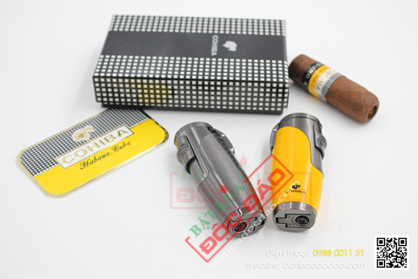 Bật lửa khò xì gà (cigar) Cohiba 3 tia, có đục lỗ