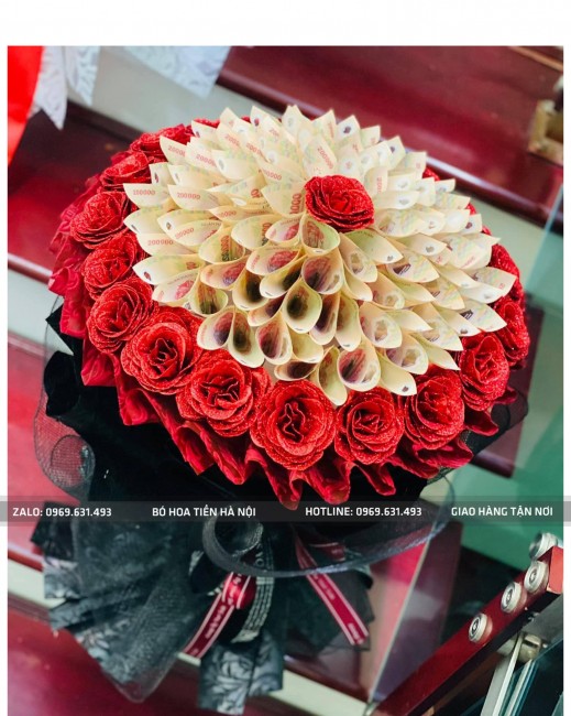 Bó hoa bằng tiền 200k đẹp ở Hà Nội
