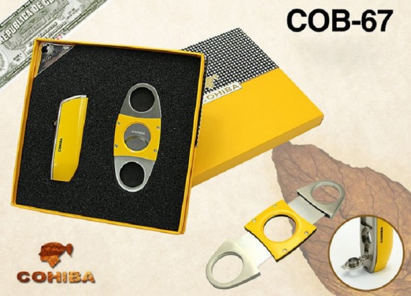 Bộ sét bật lửa và dao cắt Cohiba 67 sang trọng, đẹp, giá ƯU ĐÃI