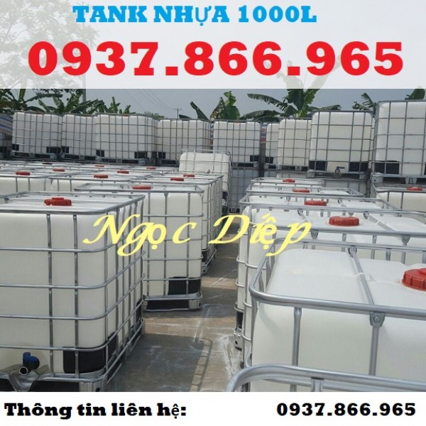 Bồn đựng hoá chất 1000L, tank nhựa trắng 1000L