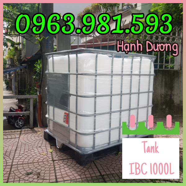Bồn nhựa IBC 1000L, tank nhựa đựng hóa chất