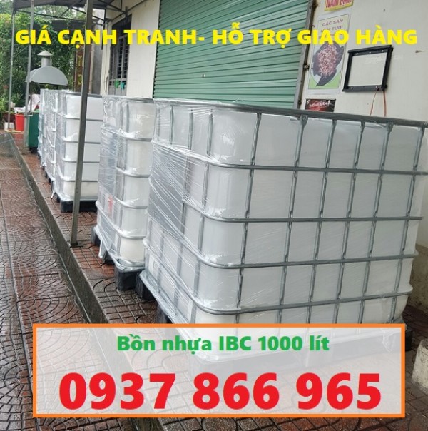 Bồn nhựa vuông 1000l, bồn nhựa cũ 1000l, tank nhựa IBC