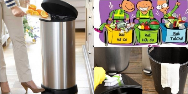 Cách dùng giấm và bánh mỳ tẩy mùi hôi thùng rác