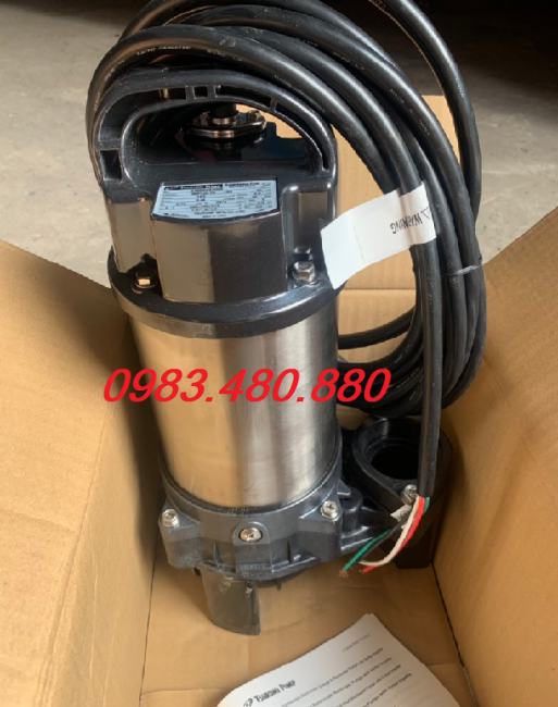 Call/Zalo: 0983.480.880 *Bơm chìm nước thải thân inox Tsurumi 40PU2.25, công suất 0.25kw*