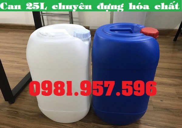 Can hóa chất 25L, can nhựa nguyên sinh 25L, can nhựa HPDE