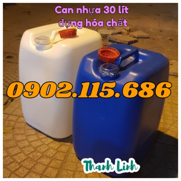 Can nhựa 30 lít, can hóa chất, can nhựa HDPE,