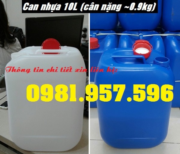 Can nhựa HDPE 10L, can hóa chất 10L tại Hà Nội