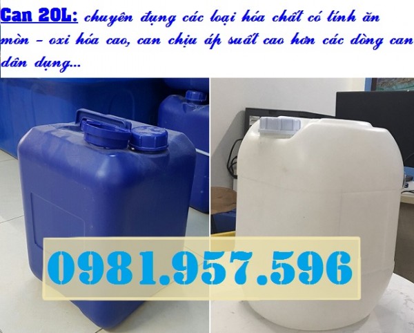 Can nhựa HDPE 20L, can có seal chống tràn