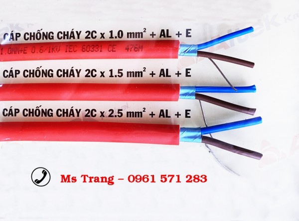 Cáp chống cháy 2x1.5, Fire Resistant Cable