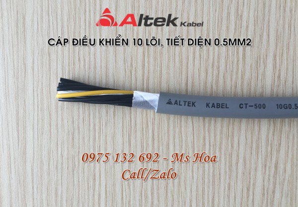Cáp điều khiển 10x0.5, cáp tín hiệu 10x0.5 không/có chống nhiễu 