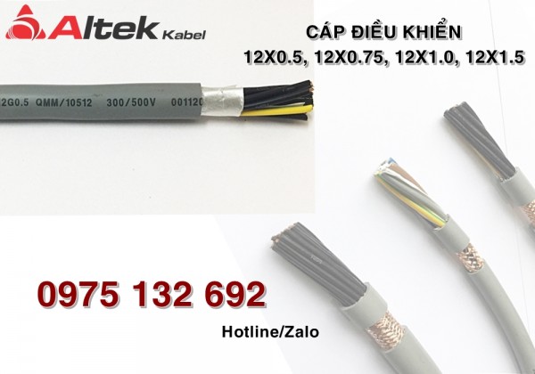 Cáp điều khiển 12G1.5 QMM/11512 300/500V CE hiệu Altek Kabel giá tốt