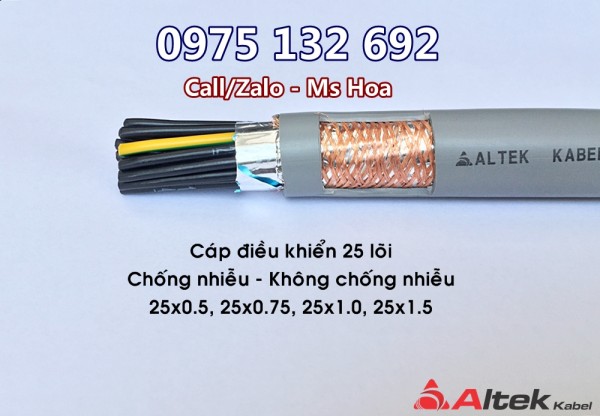 Cáp điều khiển 25 lõi 25x0.5, 25x0.75, 25x1.0, 25x1.5 CT-500, SH-500