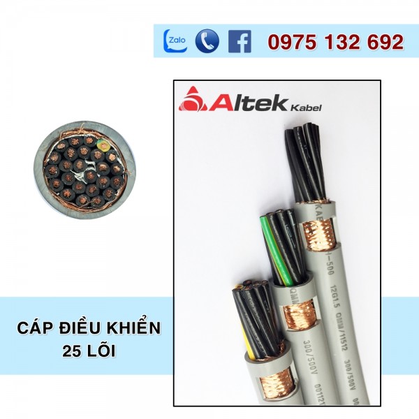 Cáp điều khiển 25x1.0 SH-500, CT-500 Altek Kabel