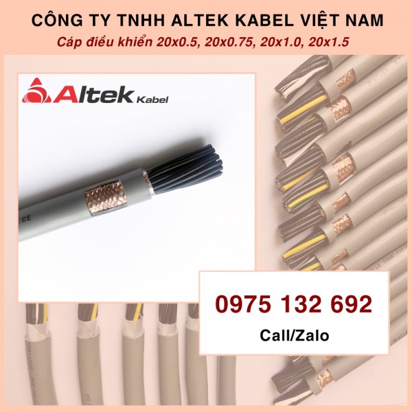 Cáp điều khiển Altek Kabel cvv 20x1.0, cvvs 20x1.0 mới