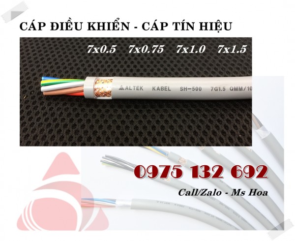 Cáp điều khiển CVV 7x0.5, CVV-S 7x0.5 chính hãng Altek Kabel