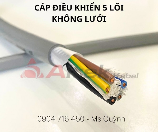 Cáp điều khiển không lưới 5x0.5, 5x0.75, 5x1.0, 5x1.5 Hà Nội , Sài Gòn, Đà Nẵng