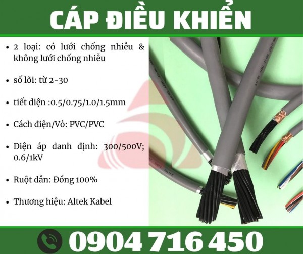 Cáp điều khiển nhiều lõi Altek Kabel giá tốt