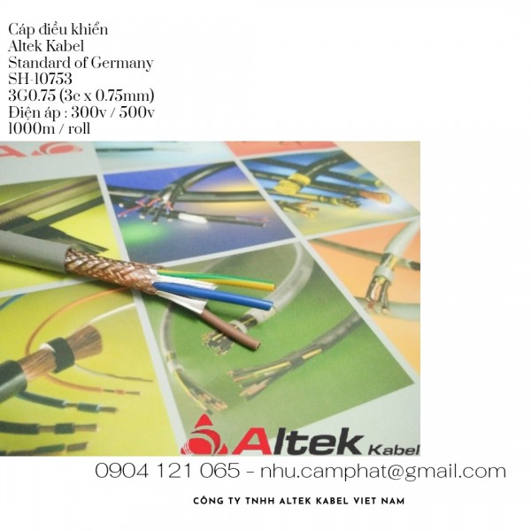 Cáp điều khiển SH-10753 (3x0.75mm) chống nhiễu Altek Kabel