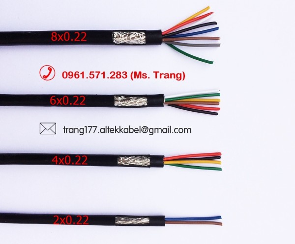 Cáp tín hiệu chống nhiễu 24 AWG tương đương 0.22mm