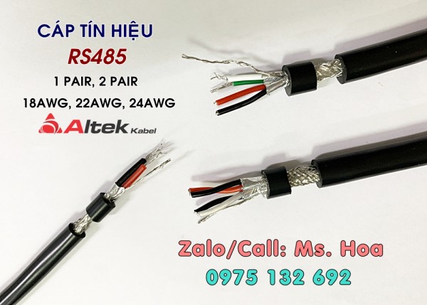 Cáp tín hiệu chống nhiễu RS485 2 pair 22AWG Altek Kabel