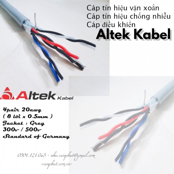 Cáp tín hiệu vặn xoắn 4Pair 20awg hiệu Altek Kabel (Tiêu chuẩn Châu Âu)