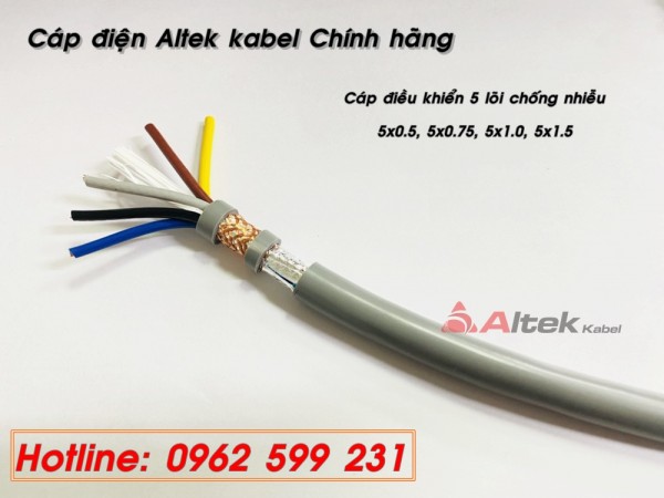 Cáp điều khiển 5 lõi SH-500 Altek kabel 0.75mm2