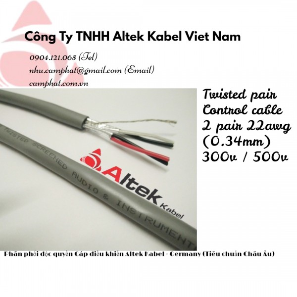 Cáp tín hiệu vặn xoắn (Twisted Pair Cable) 2pair 22awg AL Foil